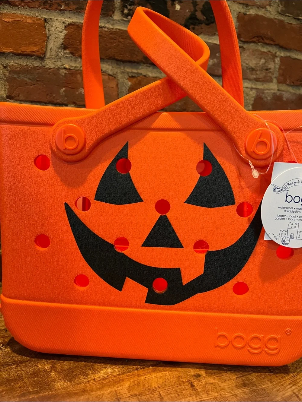 Bogg bitty bag Orange Halloween Jack-O'-Lantern Tote